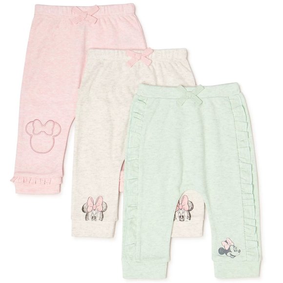 Disney Baby Wishes+Dreams Baby Girl MINNIE Mouse Jogger Pants Size 0/3 month NWT - Picture 1 of 1